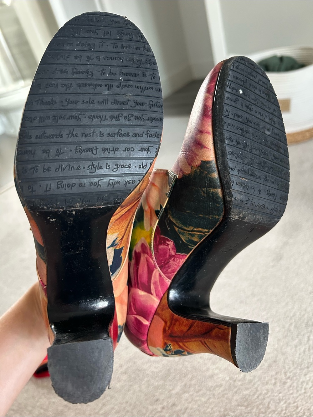 John Fluevog Floral Leather Ankle Boots - Picture 2 of 4
